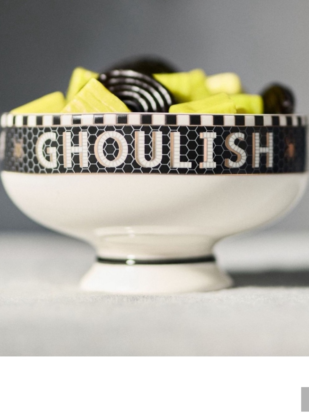 Anthropologie Bistro Tile Nut Bowl Ghoulish Delights Bat Halloween New